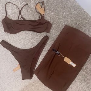 Skims brown/cocoa 3 piece bikini